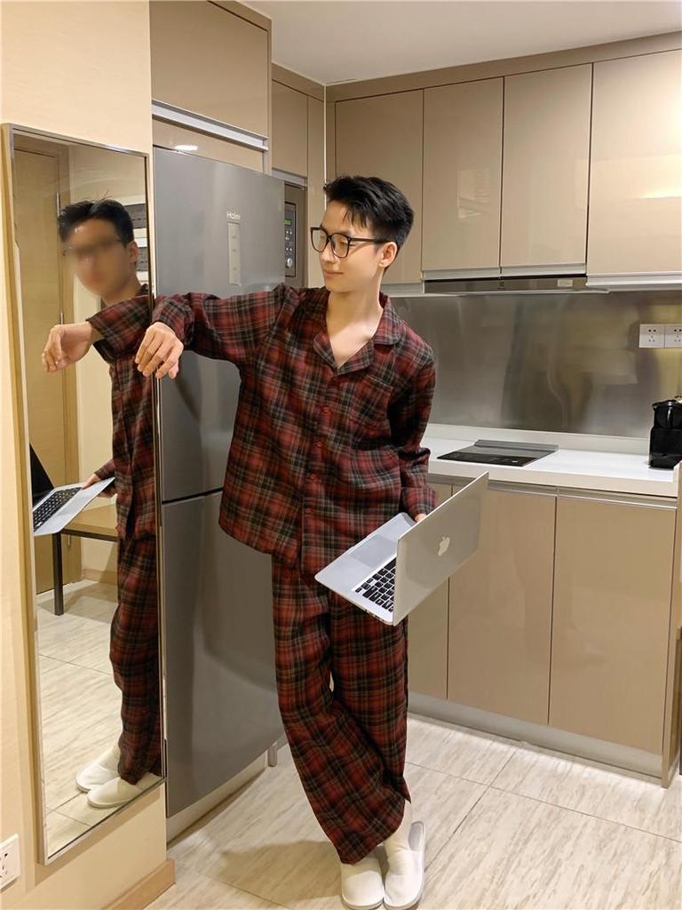 Пижамный комплект в красную клетку в корейском стиле: Удобная, Повседневная Домашняя Одежда для Пар