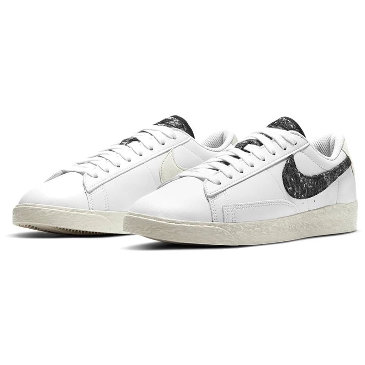 Nike Пакет Blazer Low SE из переработанной шерсти — белые черные женские кроссовки Light-Bone DA4934-100