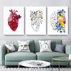 Human Anatomy Poster Breastfeeding Lung Stethoscope Embossed Wall Art Canvas Painting Abstract Anatomy Medical Room Decoration