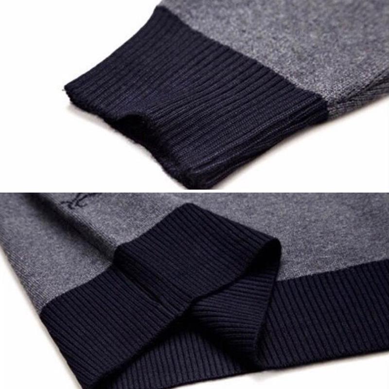 Мужской свитер с круглым вырезом, осень-зима, бархатный толстый теплый пуловер, трикотажная полосатая рубашка с половиной молнии, нижнее белье для среднего и пожилого возраста