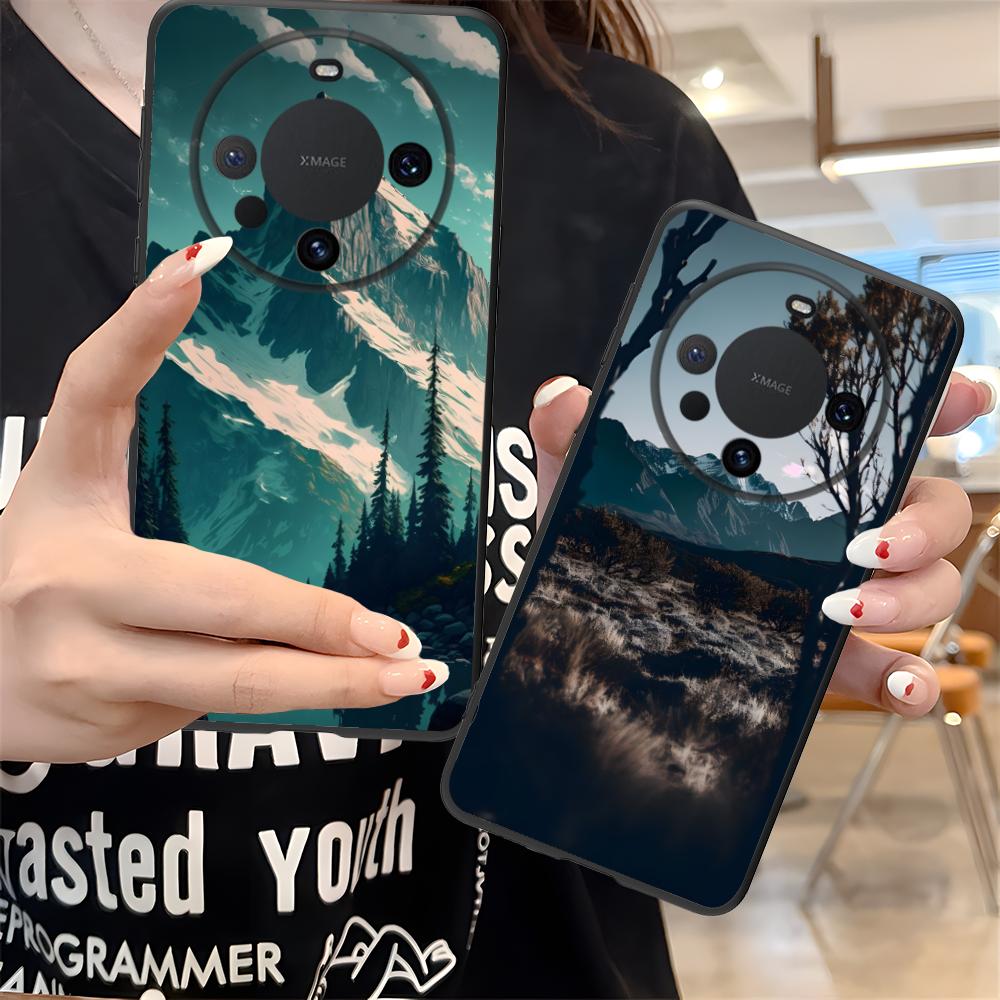 Чехол для мобильного телефона "Горный Лес" для Huawei Mate 60 50 40 30 20 10 Pro Plus Lite E 5G Цветной Печатный Чехол Роскошный Смартфон