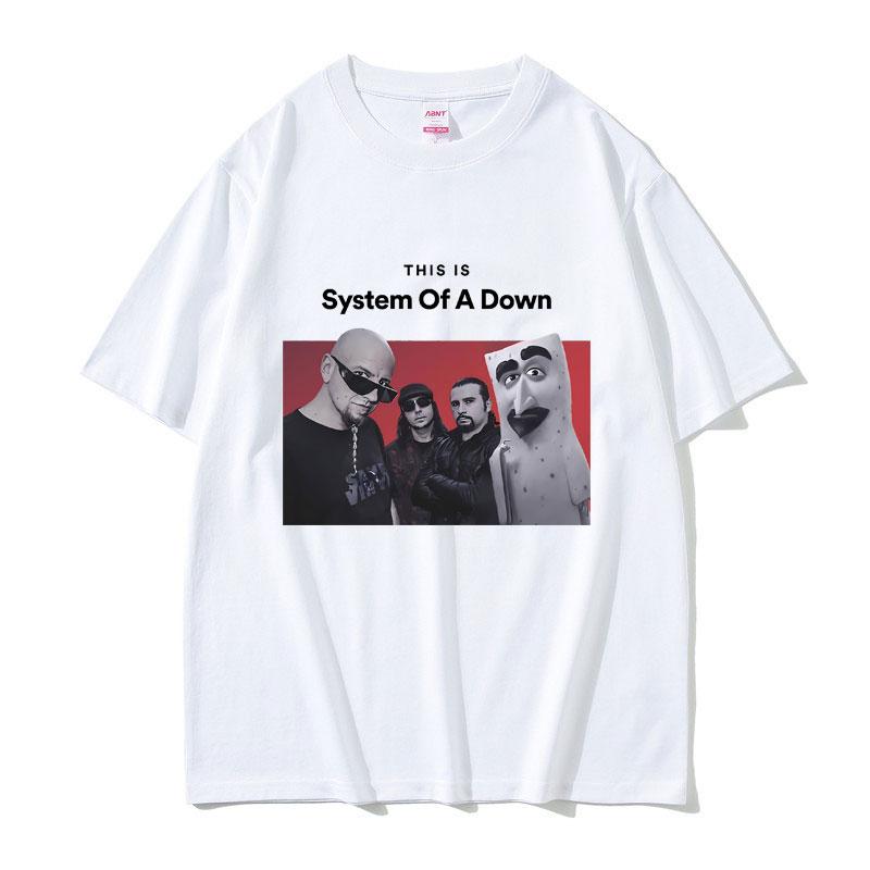 Это Футболки System of A Down Мужские Хлопок Винтажные Оверсайз Футболка Мужская 90-е Рок-группа Альтернативный Метал Музыка Футболка
