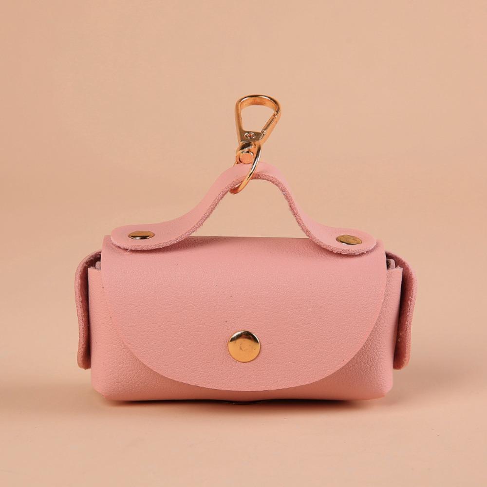 Кожаный диспенсер для пакетов для экскрементов домашних животных, разноцветный, с брелоком, многофункциональный, легкий, для использования на улице