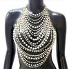 Multiple Layer Imitation Pearls Chest Necklace Detachable Chains Evening Party Wear Comfortable Fit