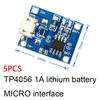5 шт. Micro/Type-c/Mini USB 18650 TP4056, модуль зарядного устройства для литиевой батареи, зарядная плата с защитой, двойная функция, литий-ионный аккумулятор, 5 В, 1 А