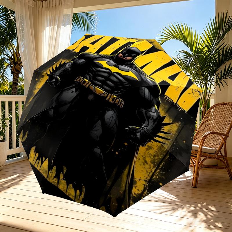 Batman Print Automatic Open Close Umbrella, Portable Foldable Umbrella, for Outdoor Commute Camping Trip, Ideal Birthday Gift
