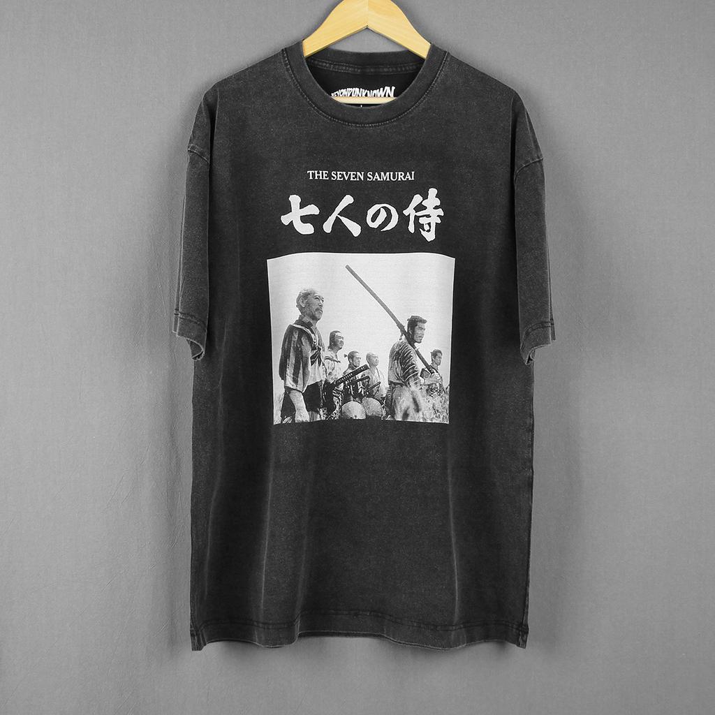 Футболка Семь самураев Shichinin no samurai Японский фильм Расёмон Трон в крови Акира Куросава Мужская Стирка Длинный рукав