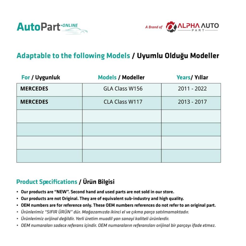 Panoramic Roof Sunroof Repair Kit with Gear for Mercedes GLA Class W156