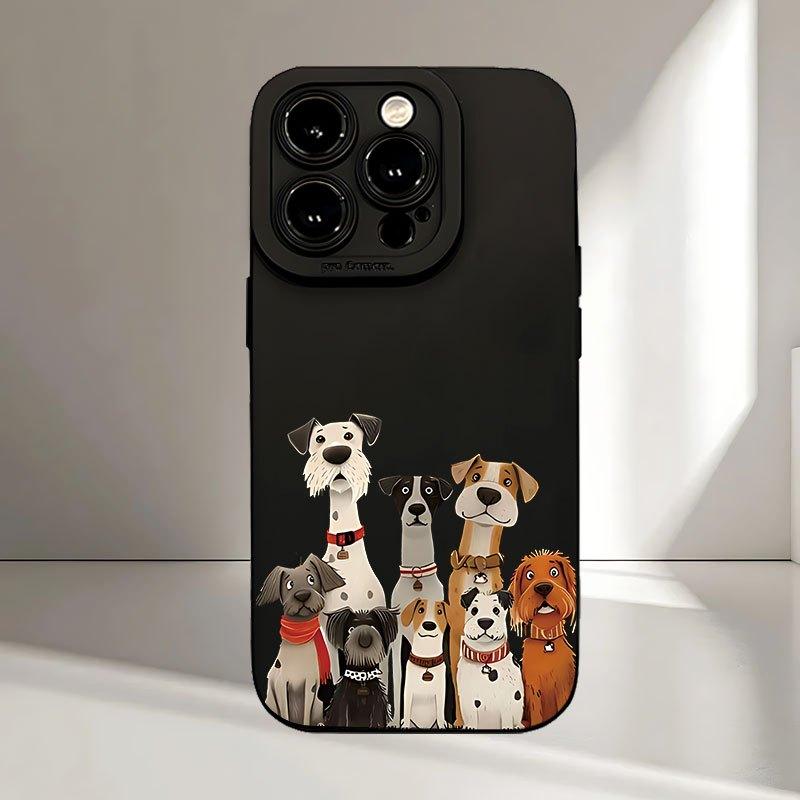 Чехол для мобильного телефона с рисунком «Семейство щенков», подходит для iPhone 17 16 15 14 13 12 11 Pro / Max / Plus, противоударный