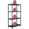 Vidaxl Regały Magazynowe, 5 Szt., Czarne, 60X30X138 Cm, Plastikowe