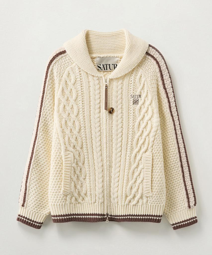 Satur (W) Laughton Cowitchan Knit Cardigan Cream