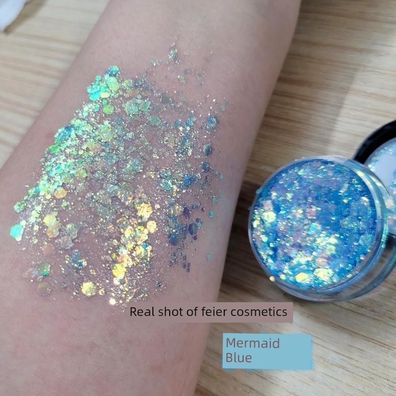 Stage Makeup, Eye Shadow, Glitter, Sequins, Stars, Glue-Free Face and Hair Makeup, Children's Day Cosmetics, Performance Makeup