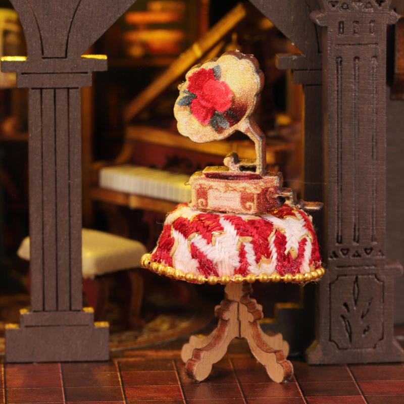 Деревянная головоломка Сделай сам Кукольный домик Миниатюрная мебель Сумеречное письмо Кофе Дом Кукольный домик Ручная сборка Модель Игрушки для сборки Подарки на день рождения