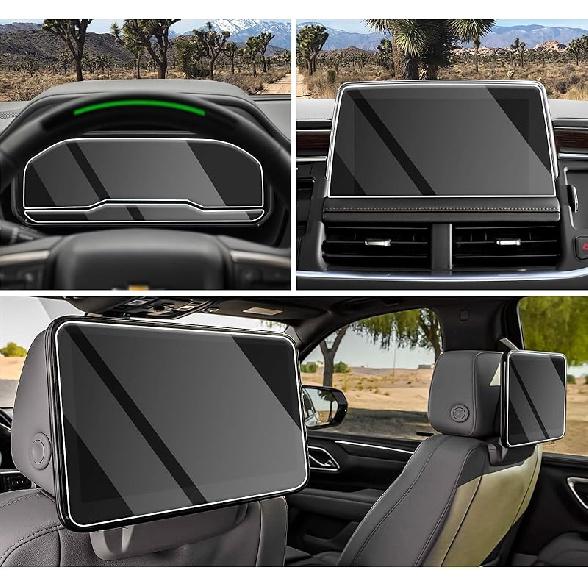CDEFG 2 шт. для Chevy Tahoe Suburban GMC Yukon 2021-2025 Защитная пленка для экрана 2021-2025 Tahoe Suburban Yukon Escalade 12,6 дюйма Защитная крышка экрана для заднего сиденья