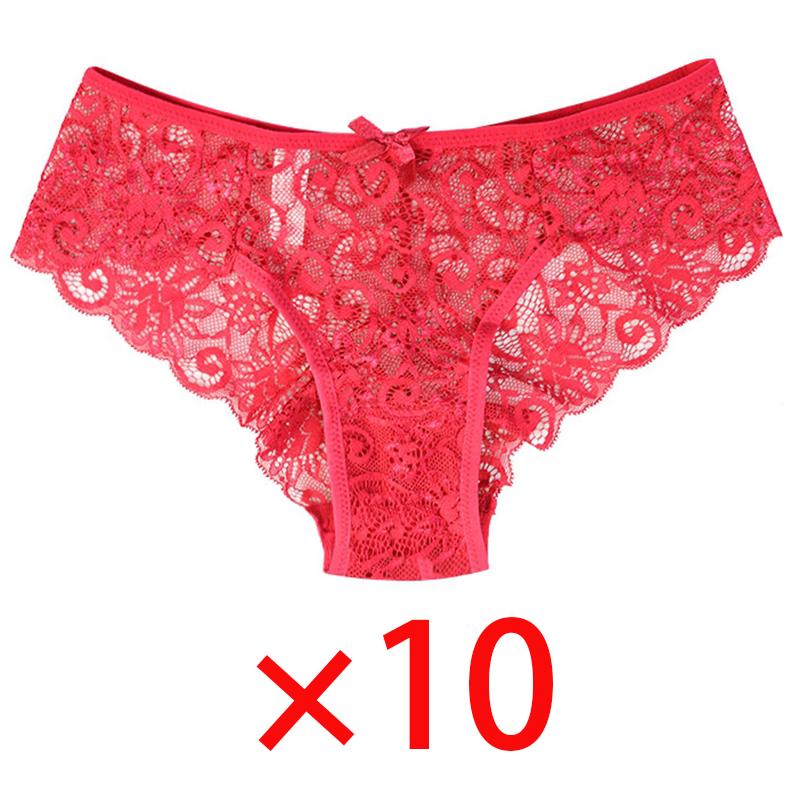 Embroidered Lace Panties Transparent Sexy Low Waist Underwear Ladies Girls Soft Breathable Briefs