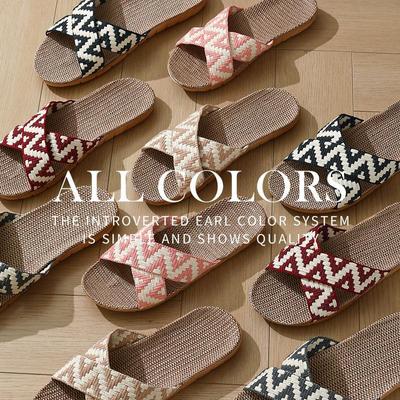 Эргономичные льняные тапочки в китайском стиле для использования в помещении с подошвой из ЭВА