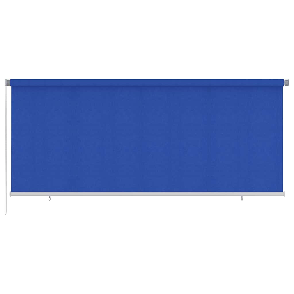 Outdoor Roller Blind 355 (W) x 140 (H) cm Blue HDPE