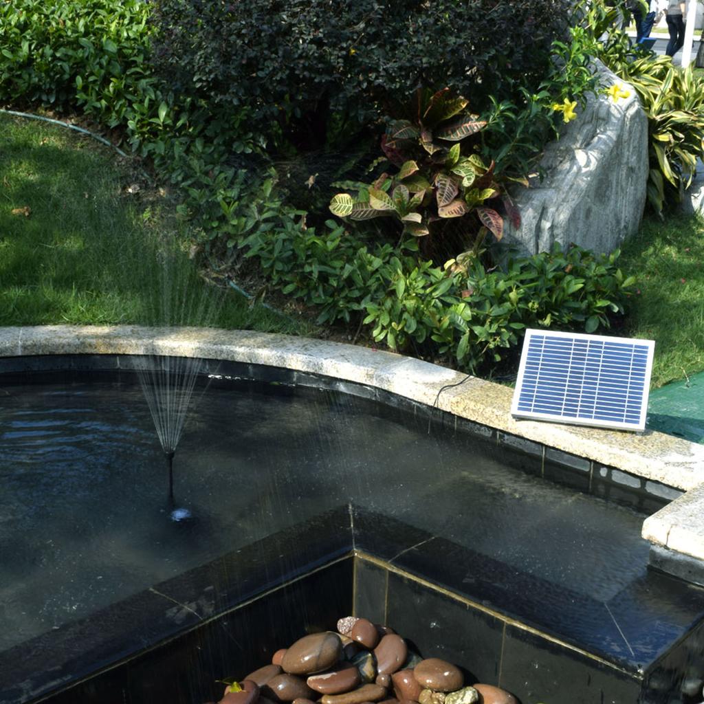 10W Solar Fountain Pump with Large Solar Panel 3 Nozzles Max. Water Height 100cm for Bird Bath Fish
