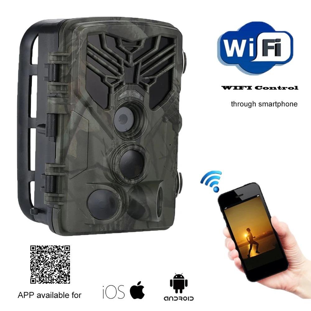 4G/4K 120 МП WiFi Прямая трансляция Видео 5000 мАч Приложение Фотоловушка Ночное видение Охотничья Фотокамера IP66 Камера для Дикой Природы с 5000 мАч Литиевой Ба
