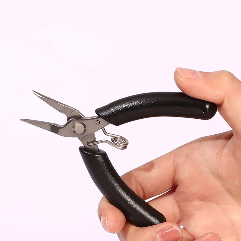 Stainless Steel Handle Anti-skid Jewelry Tool Pliers Handmade Make Sharp Nose Pliers For DIY Making Repair Accessories
