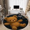 1PC Teddy Space Office Round Area Rug,  Mat Suitable ForOffice, Under Office Chairs Bedroom Living Room Home Decor, Room Deco