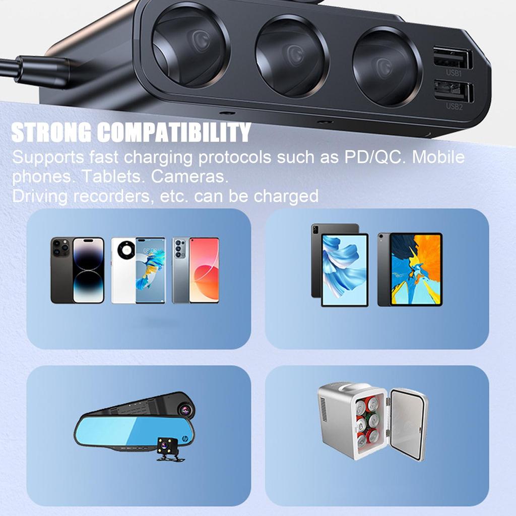 Car Charger Car Phone Charger Plug Fast Charging Safe Effective Road Trip Accessories Camping Travel Power Supply Solution For