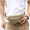 Unisex Durable Canvas Waist Bag: Versatile Crossbody for Work, Outdoor, & Business, with Compartments for Phone, Coins, & Cash.