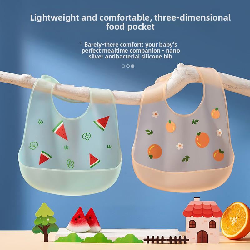 Baby Silicone Bib Waterproof Food Grade Catcher for Infants Toddlers Feeding Easy Clean Soft Adjustable
