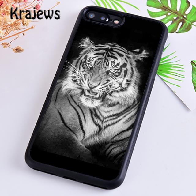 Krajews Animal White Tiger Pattern Phone Case Cover For iPhone 17 Air 16 15 14 plus 12 13 pro max coque Fundas