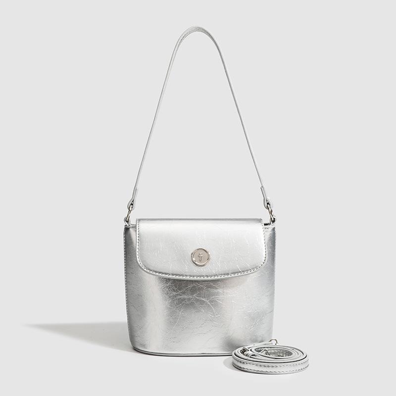 Серебряная сумка через плечо Niche Design, женская модная текстура, простая сумка через плечо, летняя квадратная сумка через плечо