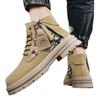 Autumn Men's Shoes New Breathable High-top Martin Boots Men's Trend Versatile Thick-soled Non-slip Tooling Shoes Casual Short Boots