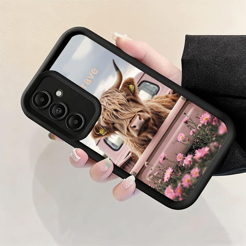 Чехол для телефона Samsung Galaxy A17 A16 A15 A14 A13 Милая высокогорная корова A56 A36 A26 A55 A35 A25 A54 A34 A24 A53 A33 A23 A07 A06