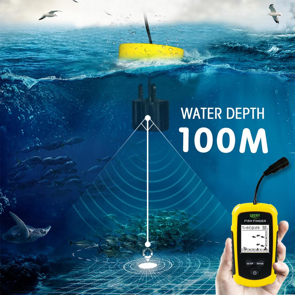 Портативный эхолот, глубина воды, температура, эхолот с проводным эхолотом, датчик, эхолоты