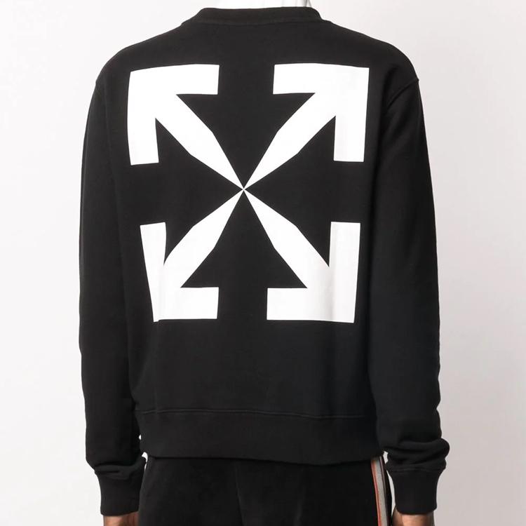 Off-White Узкие черные/белые мужские топы с круглым вырезом и принтом Pascal OMBA025F20FLE0121001