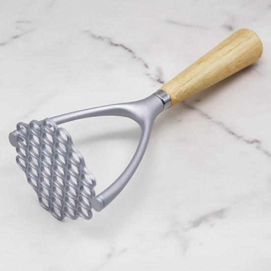 Пресс для картофеля из нержавеющей стали с деревянной ручкой, легкий нержавеющий кухонный инструмент для пюре из овощей, фруктов, фасоли