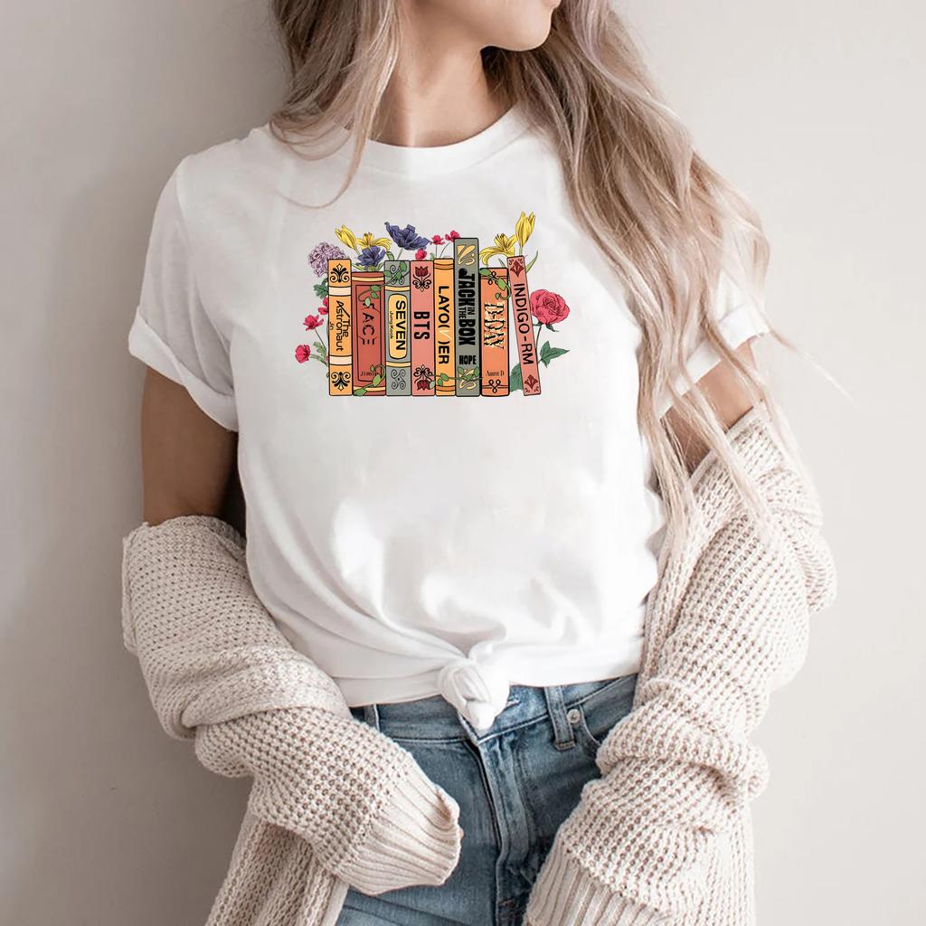 ZX TEE Футболка с сольным альбомом корейской поп-группы, Винтажная K-pop футболка, Армейская футболка, Женская футболка с альбомом 'Книга и цветок', Футболка Jungkook 'Seven'