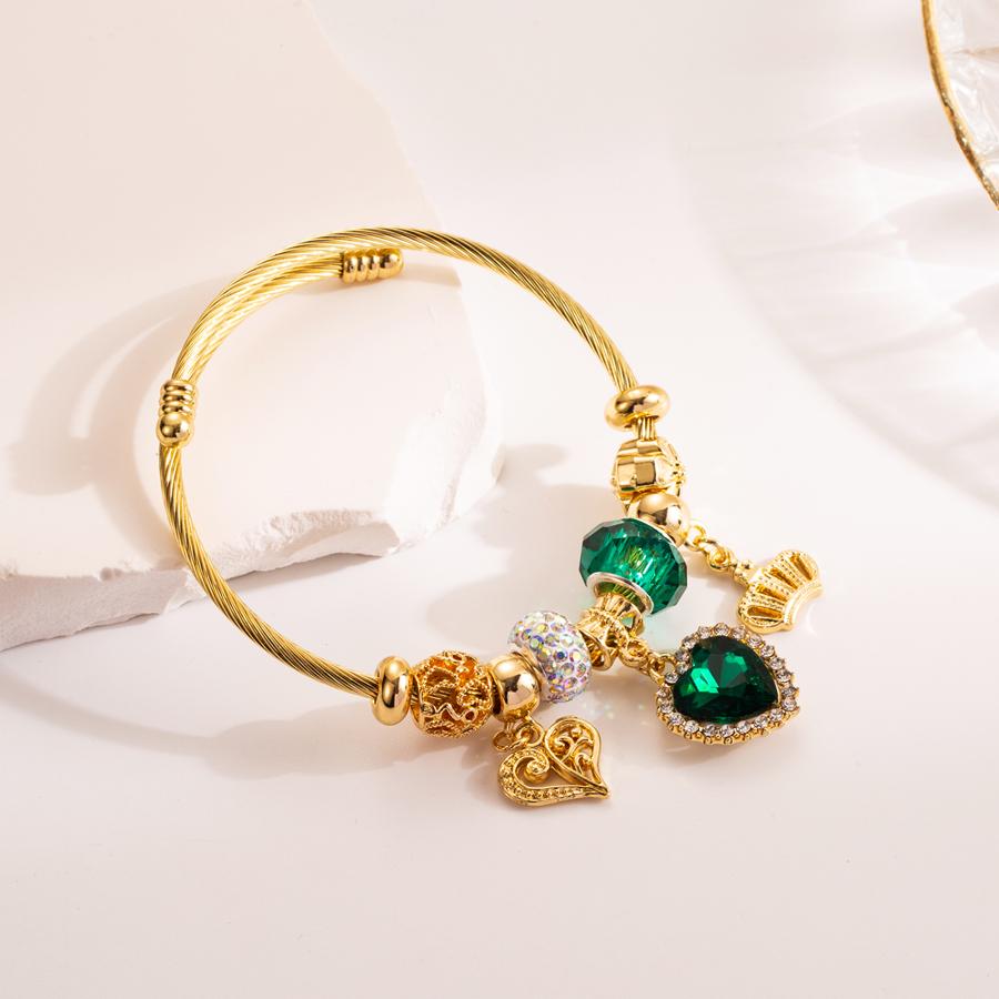 Браслет из нержавеющей стали с кристаллами Love, регулируемая подвеска, ювелирные изделия для женщин