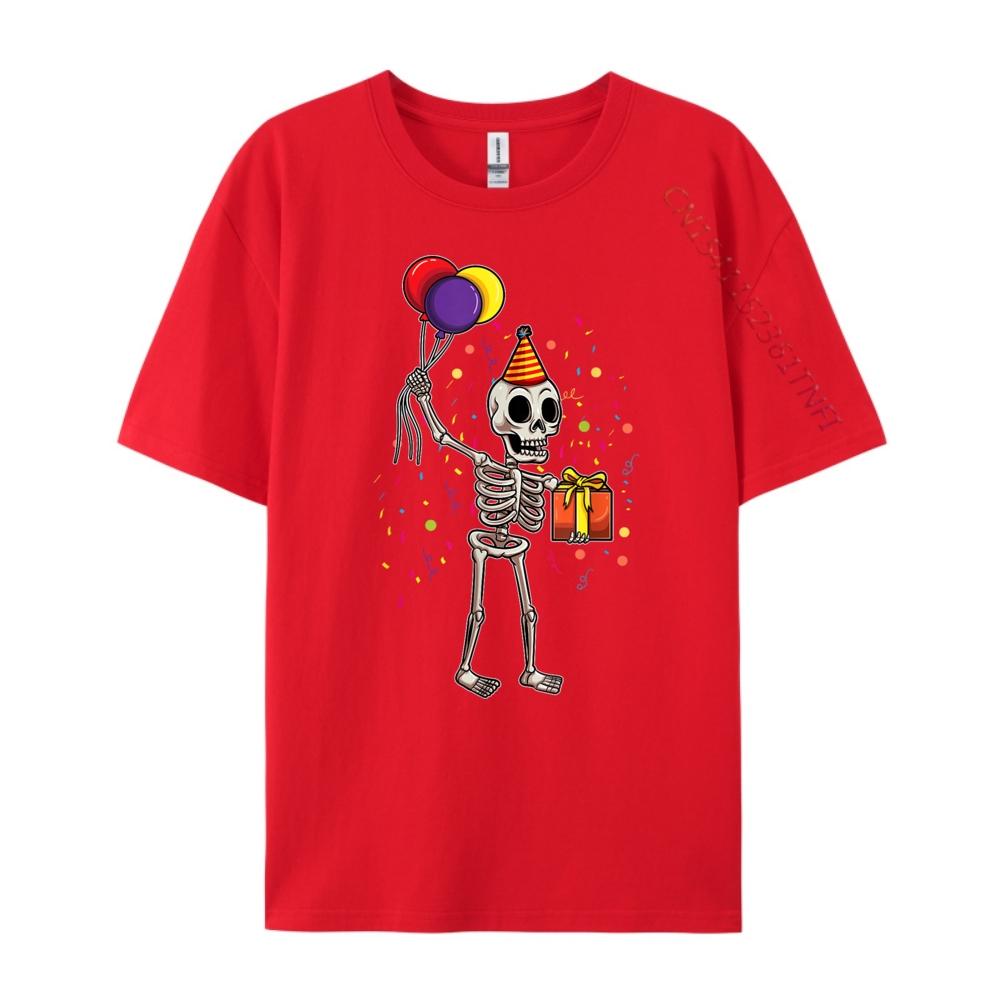 Celebrate Festive Skeleton Cotton Graphic Tees Tshirts Unisex Tshirt for Unisex Printed Graphic T Shirts Large Size Illustration