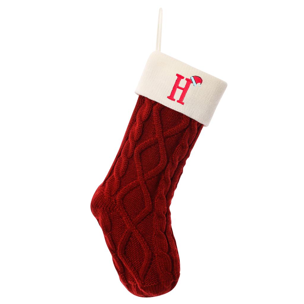 18-inch Christmas Stockings, Letter Stockings, Knitted Letter Stockings, Candy Gift Bags