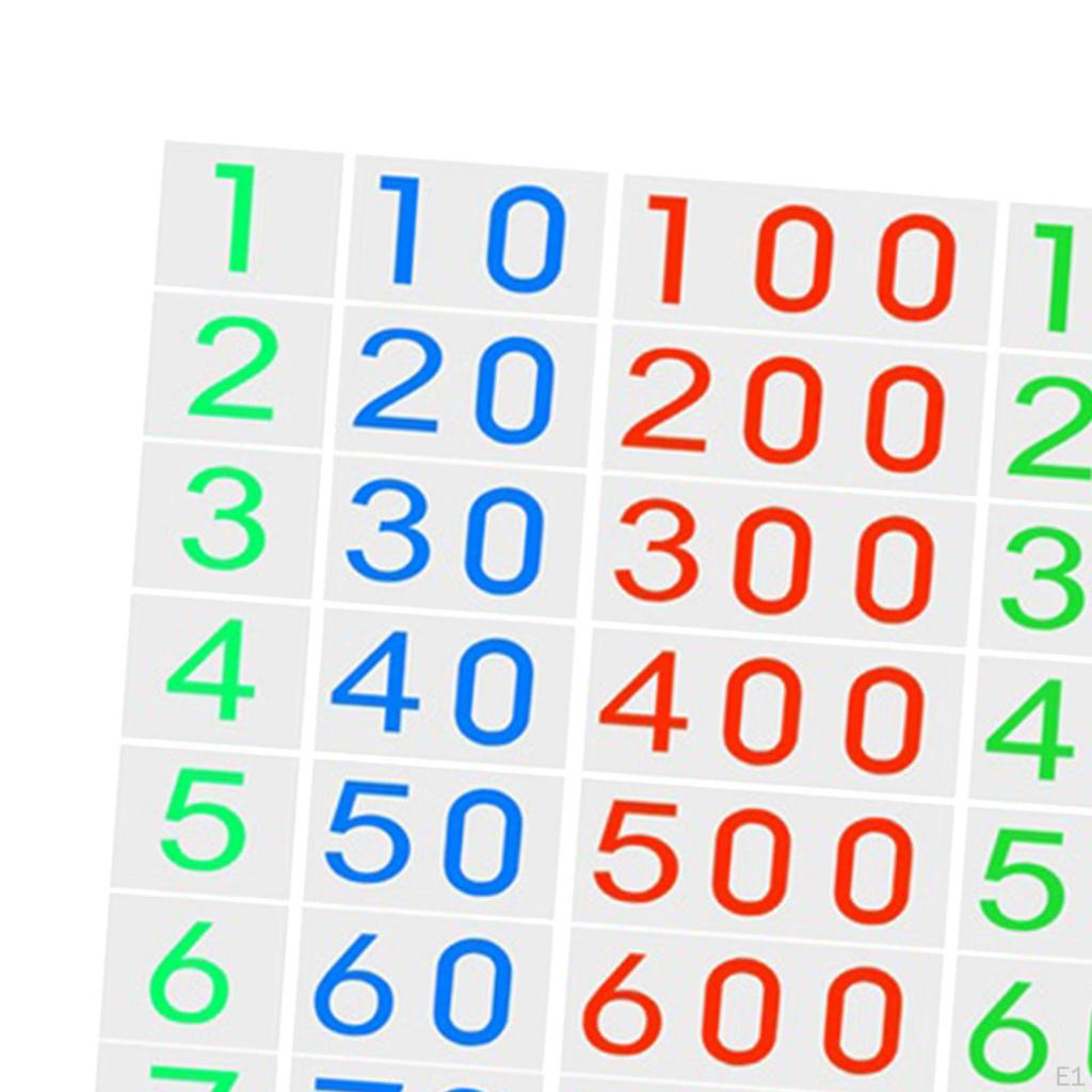 Карточки с числами Монтессори Математические материалы Игрушки для раннего развития Обучение математике 1-9000 для