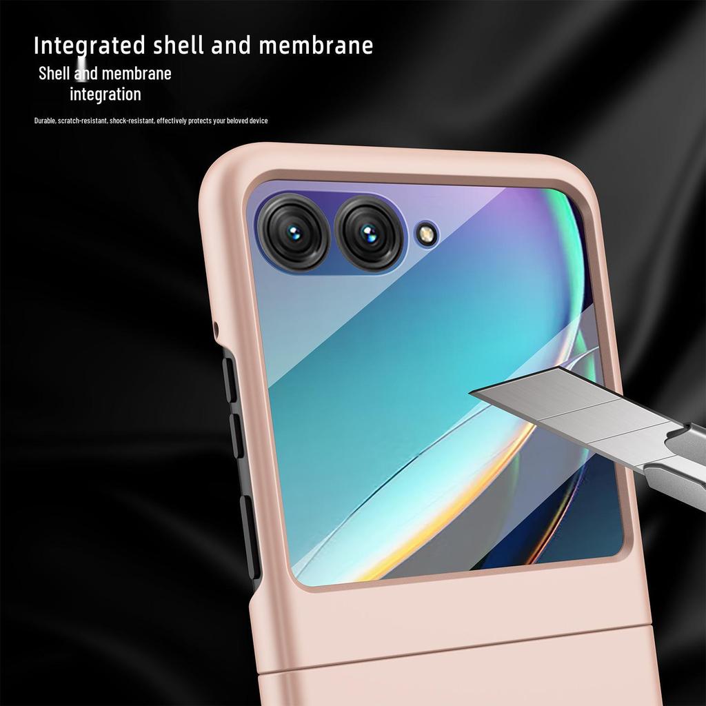 Защитный чехол Motorola Razr50 со складным экраном, ощущением кожи, с закаленным стеклом