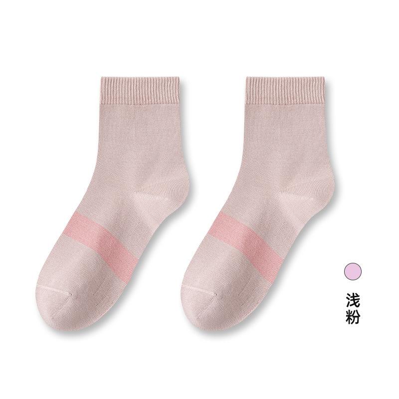 91% Хлопок Носки без костей Женские антибактериальные цветные контрастные женские хлопковые носки в студенческом стиле Носки-трубы средней длины Спортивные носки
