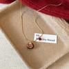 New Pomegranate Necklace Women Exquisite Tassel Collarbone Chain Retro Simple Inlaid Zircon Copper Sweater Chain Accessories