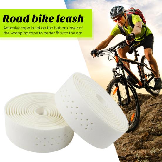 Bicycle Handlebar Tape Faux Leather Self-adhesive Anti-slip Shockproof Sweat Absorption Bike Handle Wrap Straps