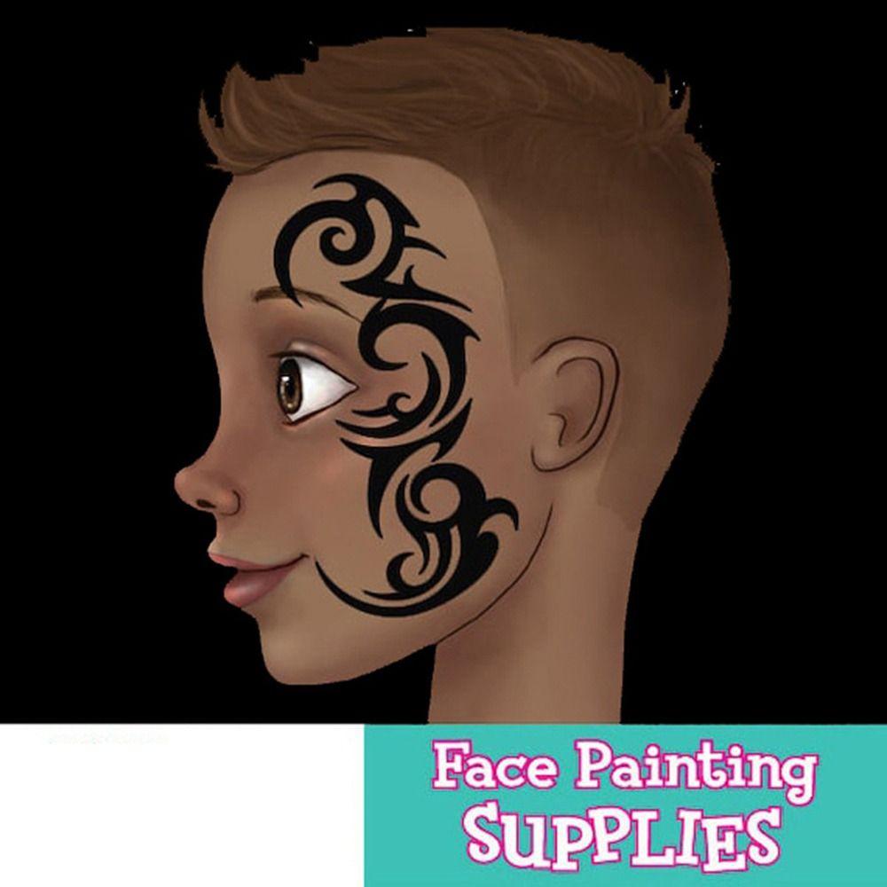 Трафареты для рисования на теле с изображением животных, шаблоны для татуировок на лице, праздничные украшения