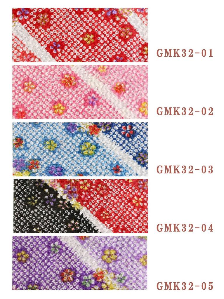 Nippon Chuko NBK Чиримен 23 x Флористические материалы для рукоделия, нарезка, с золотистым оттенком, примерно. 33см, Узор, Красный, GMK32-01,