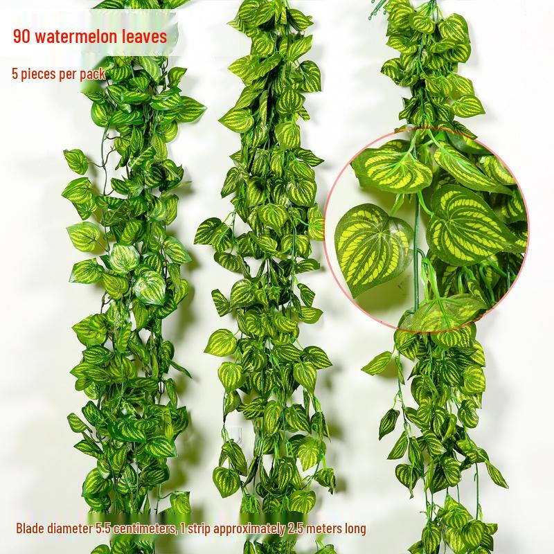 Зеленая искусственная виноградная лоза для декора стен в помещении и на балконе