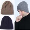 Autumn Winter Men's Twisted Flower Knitted Hat with Thick Velvet Knitted Warmth Cycling Ear Protection Cold Proof Hoodie
