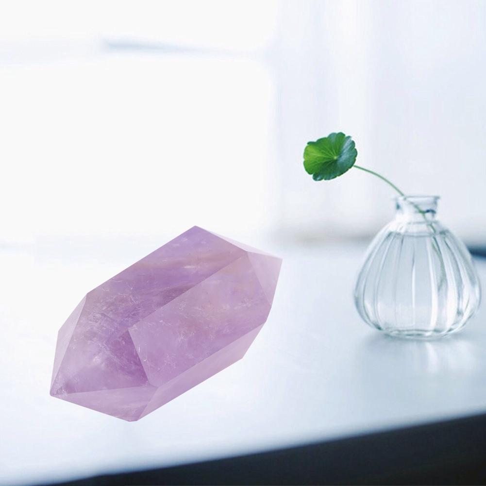 Amethyst Quartz Purple, Stone 4.5cm Double Pointed Prism for Home Decoration Jewelry Making Fish Potted Plants Foot with Crtive Shap