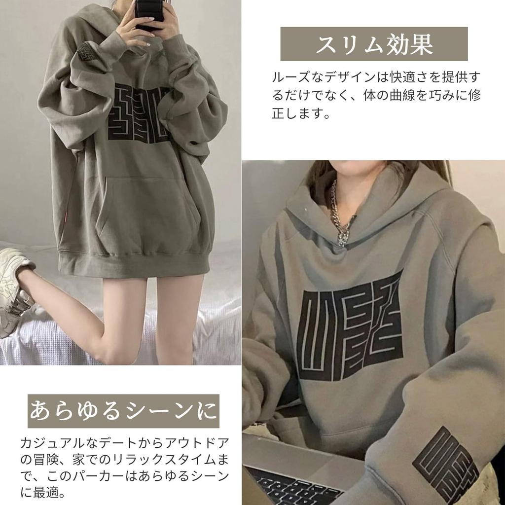 AUSKY Long Sleeve Warm and Top with Logo Loose Perfect for and Spring Women's Fleece-Lined Hoodie, Pullover, Cold-Wearing Print, Fit, Fashionable,